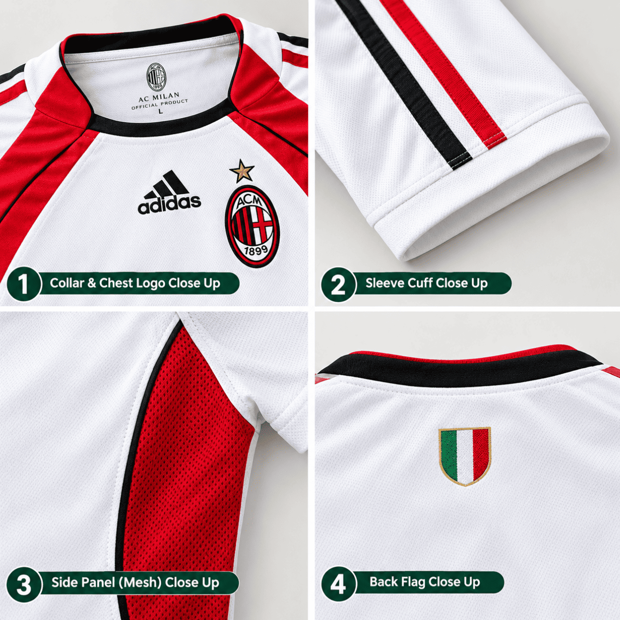AC Milan Retro 2007 UEFA Champions League Final Away Jersey
